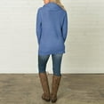 thumbnail image 6 of WHLBF Blouse for Women Long Sleeve Women Long Sleeve Solid Sweatshirt Pullover Tops Blouse Shirt Knitted Sweater Rollbacks Blue 10(XL), 6 of 6