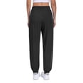 thumbnail image 2 of Airmenty Womens Casual Pants with Elastic Ankle Cuffs Tapered Lounge Pants Drawstring Elastic Waist Pants with Pockets, 2 of 7