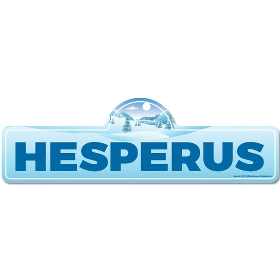 Hesperus Street Sign | Indoor/Outdoor | Skiing Skier Snowboarder Décor for Ski Lodge Cabin Mountian House | SignMission personalized gift