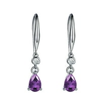 CILENON Earrings Fashion Diamond Gem Drop Earrings Birthday Party Fashion Earrings Jewelry Gifts (Purple,One Size)
