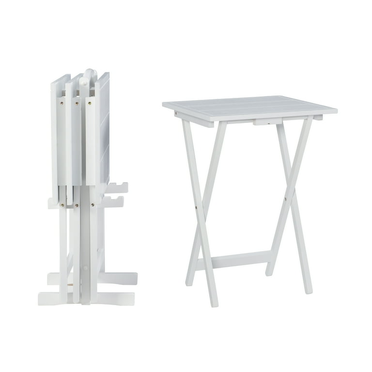 Brighton Hill Barton Folding Tray Table in White, Transitional | Bellacor | 2446150