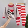 thumbnail image 2 of xaweyi Toddler Boys Girls Fashion Cartoon Print Long Sleeve Suit Soft Warm Comfortable Two Piece Tops and Pants Homewear Outfit Size 6-12 Months, 2 of 5