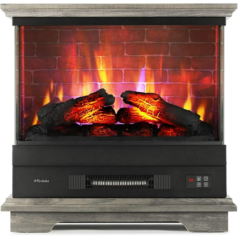 TURBRO Firelake 27-Inch Electric Fireplace Heater - Freestanding Fireplace  with Mantel, No Assembly Required - 7 Adjustable Flame Effects, Overheating  Protection, CSA Certified - 1400W, Gray Wash - Walmart.com