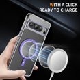 thumbnail image 2 of for Google Pixel 8 Pro Case 6.7" 2023,Tough Clear Protective Shockproof Slim Phone Case [Compatible with Magsafe] [Non-Yellowing] [10 FT  Grade Drop Protection] Clear（Purple）, 2 of 18
