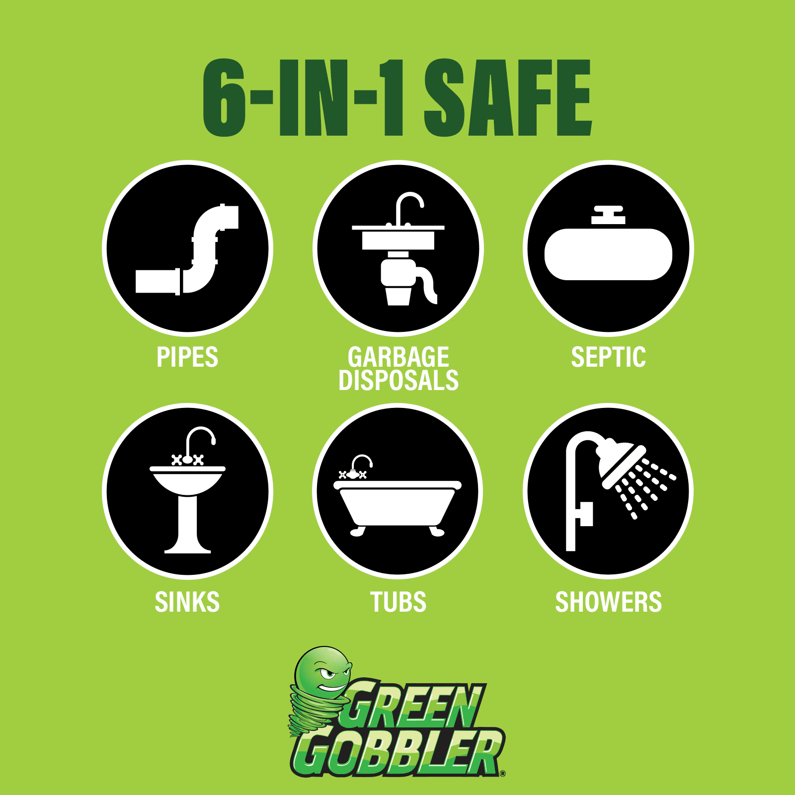 Green Gobbler Industrial Strength Drain Clog Remover & Cleaner Liquid Gel, 64  Fl Oz