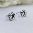 thumbnail image 2 of Classic Design Round Stud Earrings Silver Oxidised Stud Earrings Handmade Gift Stud Pushback Solid 925 Gift for Mother, 2 of 6