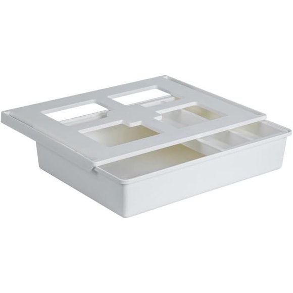 Under Desk Drawer, Self-Adhesive Under Desk Drawer, desk with drawers, drawer organizer, Plastic office desk accessories, desk with drawers, Hidden desk Organizer (Large White)