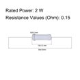 thumbnail image 3 of Uxcell 60Pcs 2W 2 Vatios Resistor de Película de Óxido Metálico Axile 0.15 Ohm ±5% Tolerancia, 3 of 7