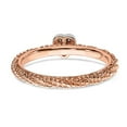 thumbnail image 5 of Sterling Silver Diamond Stackable Expressions Rose Gold Plated Heart Ring, 5 of 7
