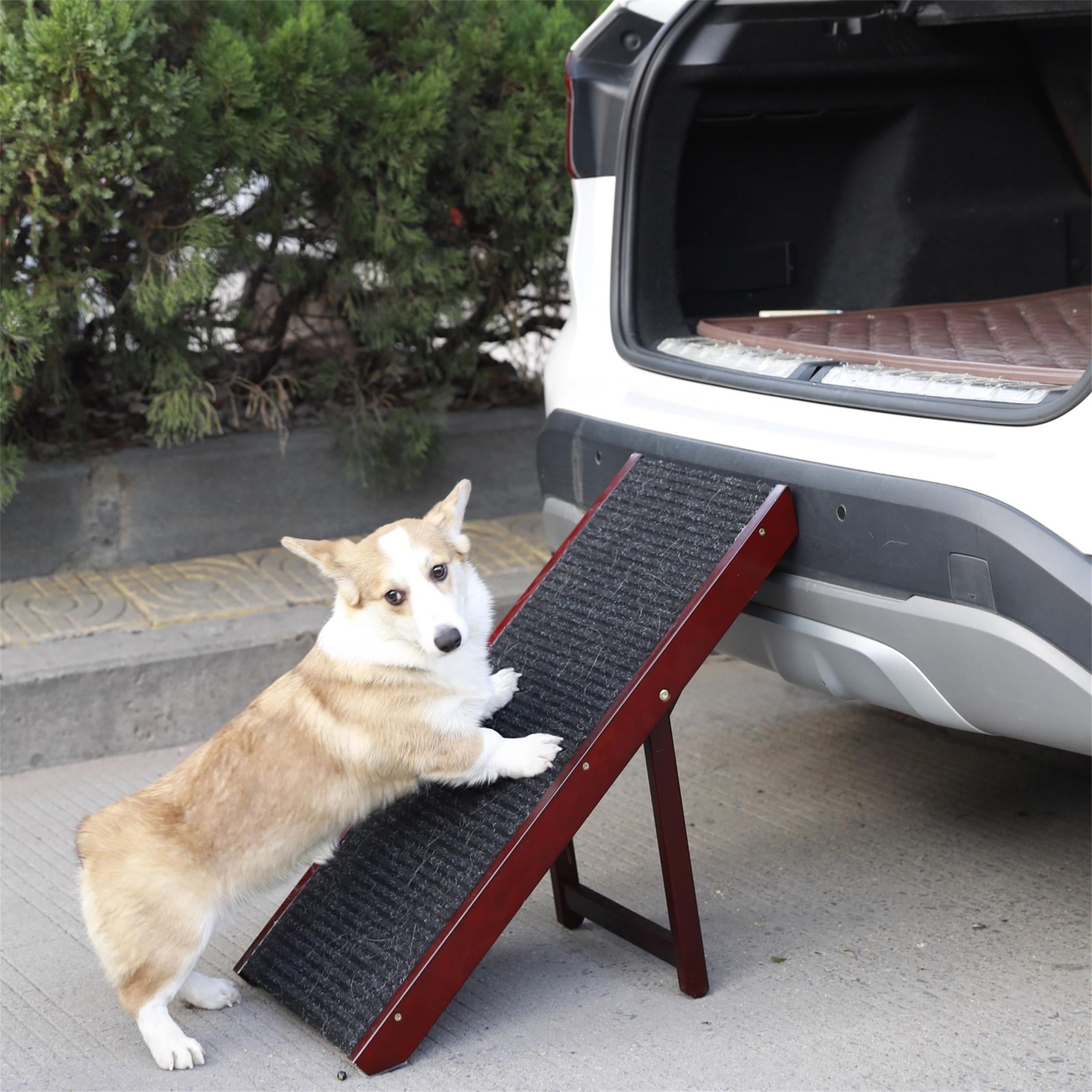 Pefilos 60" Nonslip Plastic Pet Ramp, Folding Portable Cat & Dog Ramp Perfect for Bed and Car, Trucks and SUVs, Black Pefilos 60" Nonslip Plastic Pet Ramp, Folding Portable Cat & Dog Ramp Perfect for Bed and Car, Trucks and SUVs, Black