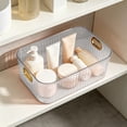 thumbnail image 6 of FeiFu Semi-Transparent Plastic Storage Box, Clear Ribbed Organizer Bin with Gold Handles for Vanity Desk Home Organization, Caja de almacenamiento de plástico transparente, 6 of 6