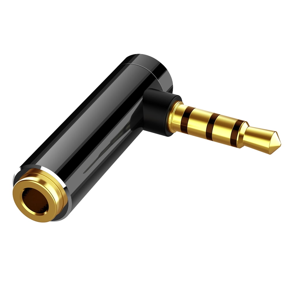 Hoorzitting vertraging Imperialisme Audio Jack 3.5mm to 3.5mm Right Angle Male to Female Stereo Audio L-shaped  Headphone Converter 90 Degrees Color:black - Walmart.com