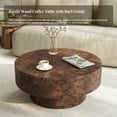 thumbnail image 4 of Gelloan 31.5" Round Coffee Table, Modern Drum Burl Coffee Tables for Living Room 31.5" Mid Century Wooden Pedestal Circle Accent Small Center Apartment Easy Assembly,Burl Walnut, 4 of 6