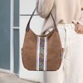 thumbnail image 5 of Bolso de lona vintage, bolso de mujer multicapa de gran capacidad marrón, 5 of 5