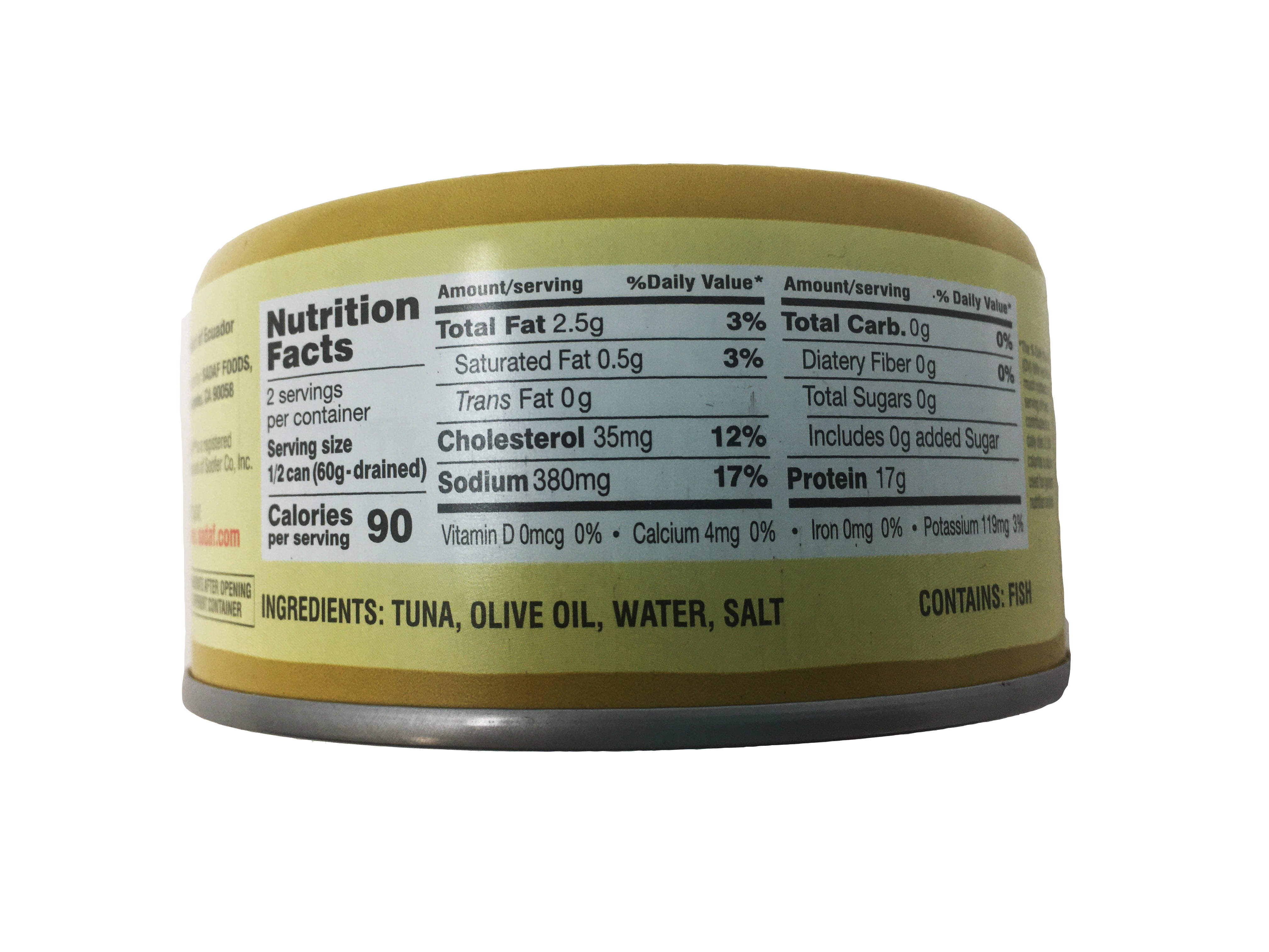Sadaf Solid Light Tuna in Olive Oil - Easy Open pack of 4