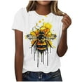 thumbnail image 2 of Womens Summer Tops under $5! Xqxayjr Womens Cute Bee Graphic Tops Loose Fit Short Sleeve Dressy Casual Funny Holiday Tunic Tops Summer Crew Neck Beach Vacation Tee Shirts Outfits Clothes, 2 of 4