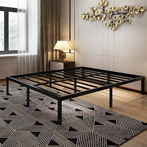 45MinST 14 Inch Platform Bed Frame/Easy Assembly Mattress Foundation / 3000lbs Heavy Duty Steel Slat/Noise Free/No Box Spring Needed, Cal King