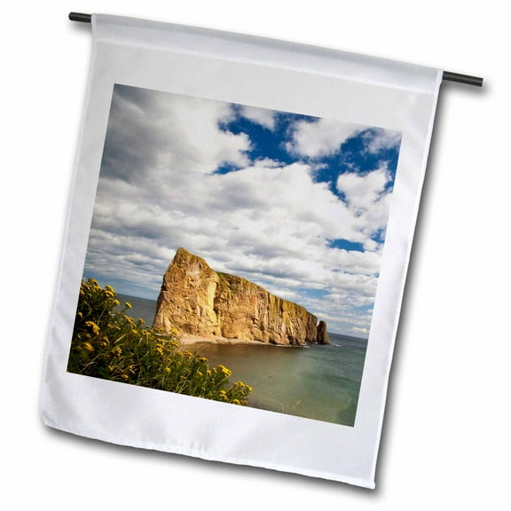 3dRose, Canada, Quebec, Gaspe Bay, Perce Rock-CN10 PWA0027 - Patrick J. Wall, 12 x 18 inch Garden Flag