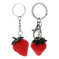 thumbnail image 1 of 2Pcs Strawberry Keychain Car Key Ring Holder Pendant Fruit Design Bag Hanging Decor, 1 of 8