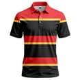 thumbnail image 3 of Men Polo Shirts Golf Striped Button Up Collared Breathable Short Sleeved Top Performance Stretch Athletic Regular Mens Dress Shirts, 3 of 5