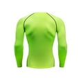thumbnail image 3 of Hogleaql Men's Compression Shirts Running Crew Neck Quick Dry Long Sleeve Undershirt Gym Base Layer Tops Sport Athletic Fitness Muscle T-Shirts Fluorescent Green M, 3 of 3