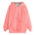 thumbnail image 7 of ITSAME Womens Hoodie, Loose Fit with Pocket Fashion Solid Color Pullover Hooded Sweatshirt Pink S, 7 of 7