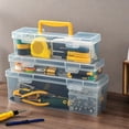 thumbnail image 3 of Transparent Handheld Toolbox Portable Large Capacity Thickened Plastic Hardware Tool Storage Box With Handle Tool Organizer Box, 3 of 9