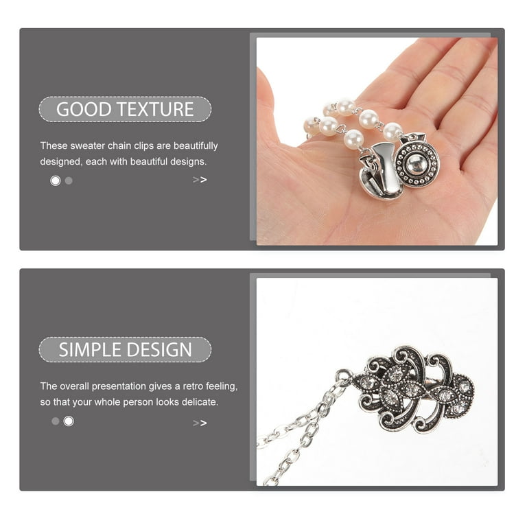 4 Pièces Clips à Cardigan Rétro, Pinces à Pull Vintage Pour Femmes