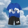 thumbnail image 3 of Agkizg 2PC Quickly Dry Breathable Short Sleeve Top Shorts Set Active Sport Outfits (Boy's or Boy's Plus),2-Piece Set,Sizes 3-14 Years, 3 of 5
