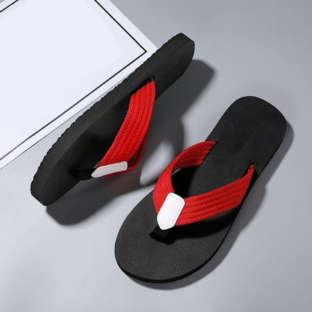 

Akiihool Sandals Men Wide Sandals Men s Leather Double Layer with Arch Wide Strap (Red 10)