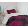 thumbnail image 4 of Ambesonne Purple Mandala Quilted Bedspread Set 2 Pcs, Psychedelic Boho, Twin Size, Maroon Magenta, 4 of 6