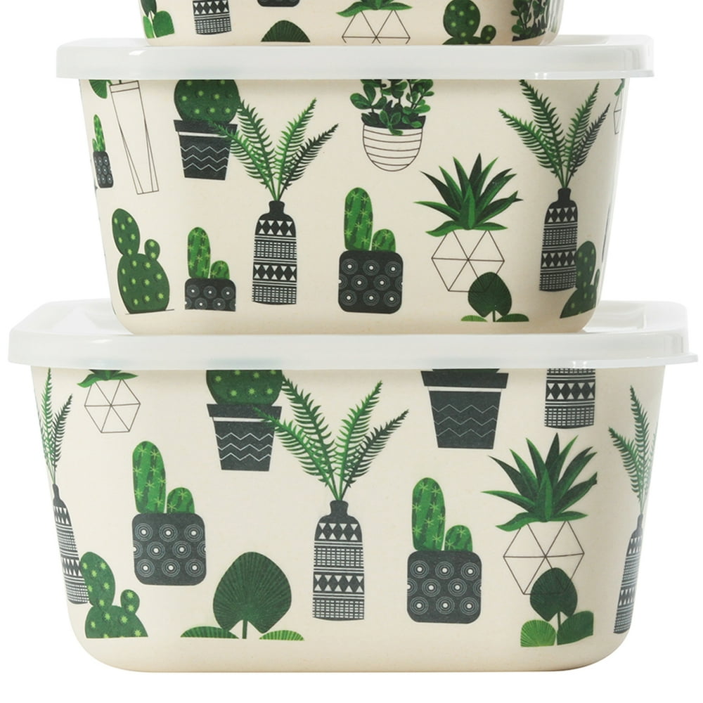 California Basics Extra Large Bamboo Food Containers (Cactus) Walmart