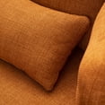 thumbnail image 5 of Modern Accent Chair with Half Moon Storage Footrest, Fabric Casual Large Round Chair with Removable Headrest, Comfortable  Chair with Pillow for Living Room Bedroom Apartment, Orange, 5 of 9