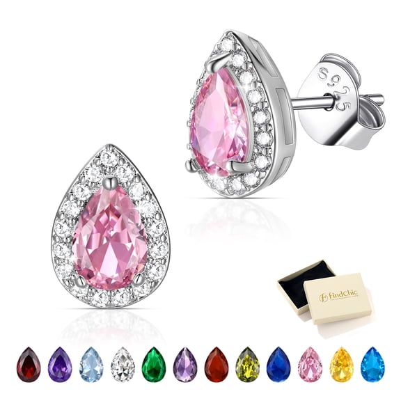 FindChic Teardrop Earrings for Women, Hypoallergenic October Birthstone Stud Earrings with 925 Sterling Silver Posts & Push Backs Birthday Mothers Day Jewelry Gifts for Mom/Her