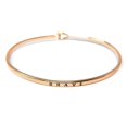 thumbnail image 1 of Me Plus Inspirational "BRAVE" Positive Message Engraved Thin Bangle Hook Bracelet (Rose Gold, brass), 1 of 4