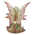thumbnail image 6 of Ebros Autumn Fall Fairy Resting On Fig Leaf Statue 5"Tall Fall Season Fae Pixie, 6 of 7