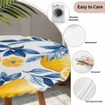 thumbnail image 3 of Lemon Round Tablecloth for 36-44 Inch Tables, Fitted Table Cover with Elastic Edge, Watercolor Blue Yellow Branch Summer Spring Waterproof Outdoor Table Cloth Protector for Patio Garden Dinner Picnic, 3 of 9