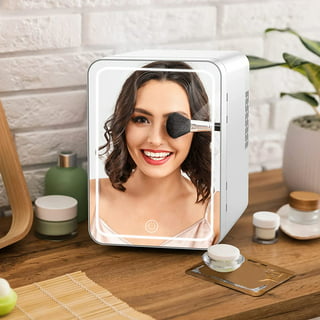 SAYFUT 1.6GAL Beauty Fridge Mini Cosmetic Refrigerator Makeup Cooler  Warmer+Mirror Door