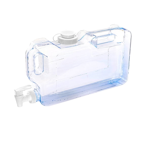 Shipiny 1.1 Gallon Water Dispenser Bottle with 2 Spigots, Refillable Fridge Water Container with Convenient Handles, Leakproof Cold Drink Dispenser for Home and Party., Transparent