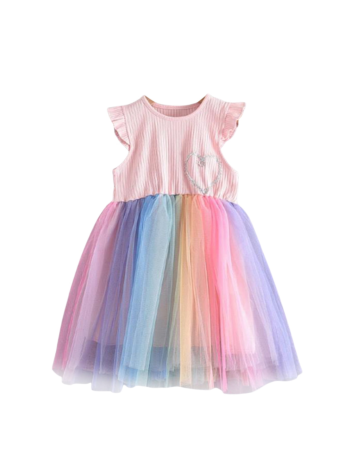 Toddler Baby Girls Tutu Dress Sleeveless Tulle Skirts Dress Princess Dress Sundress 