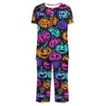 thumbnail image 4 of SwiftWear Halloween Pajamas Women 2 Piece Lounge Set Short Sleeve Henley Top & Capris Cute Pajama Sets, 4 of 6