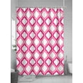 thumbnail image 5 of Morocco Trellis Shower Curtain, Pink Abstract Geometric Waterproof Shower Curtain Set with 12 Hooks Lightweight Washable Fabric Shower Curtains for Bathroom 48x72 Inches, 5 of 6