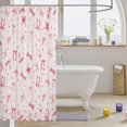 thumbnail image 3 of Manfei Watercolor Pink Bows Shower Curtain 72Wx72L,Cute Heart Stars Bathroom Curtain, 3 of 5