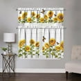 thumbnail image 3 of Sunflower Kitchen Curtains Sets for Windows Sunflower Summer Curtain Sink Window Valance 3 Piece Set Kitchen Tier Curtains 3 Panels Decor for Living Room Bedroom 54x36 Inches, 3 of 6