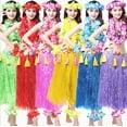 thumbnail image 4 of Dream Lifestyle 4/16 PCS Hawaiian Leis Set, Colorful Hula Dance Garland, Artificial Flowers Lei, Headband and Wristband, for Hula Dance Luau Party, Favors Celebrations Decor, 4 of 8