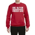 thumbnail image 2 of Wild Bobby One Nation Under God Inspirational/Christian Unisex Crewneck Graphic Sweatshirt, Red, Medium, 2 of 5