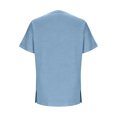 thumbnail image 4 of Lmnyox Plus Size Shirts for Women Loose Solid Color Short Sleeve V Neck T Shirt Casual Fashion Side Slit Pullover Tee, 4 of 6