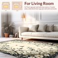 thumbnail image 2 of ODIKA 4'x6' Machine Washable Non-Slip Area Rug, Vintage Inspired Floral and Animal Motif with Delicate Swirls High Traffic Rug, Beige, 283438, 2 of 7