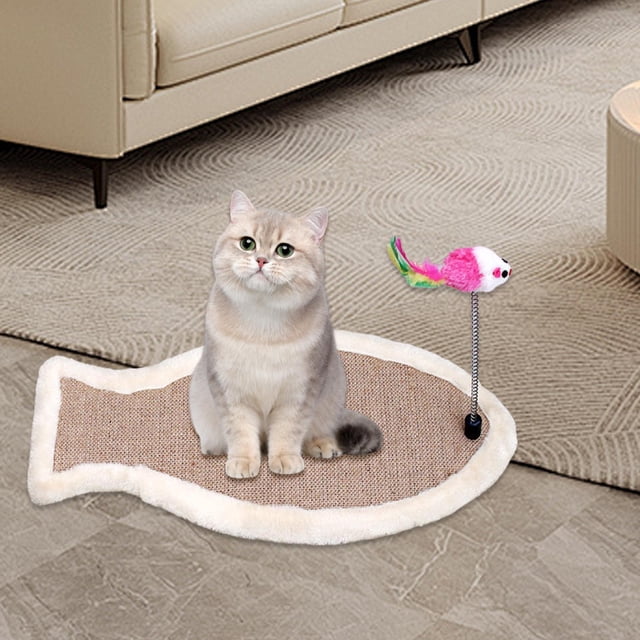 Almohadilla rascadora de Sisal para gatos, suelo y Teaser para gatos, estera de para jugar, estera duradera para dormir para gatos, cama de En forma de