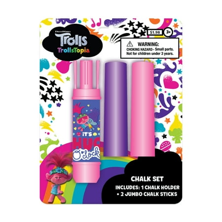 Dreamworks Trolls TrollsTopia Jumbo Chalk Set, Includes 1 Chalk Holder